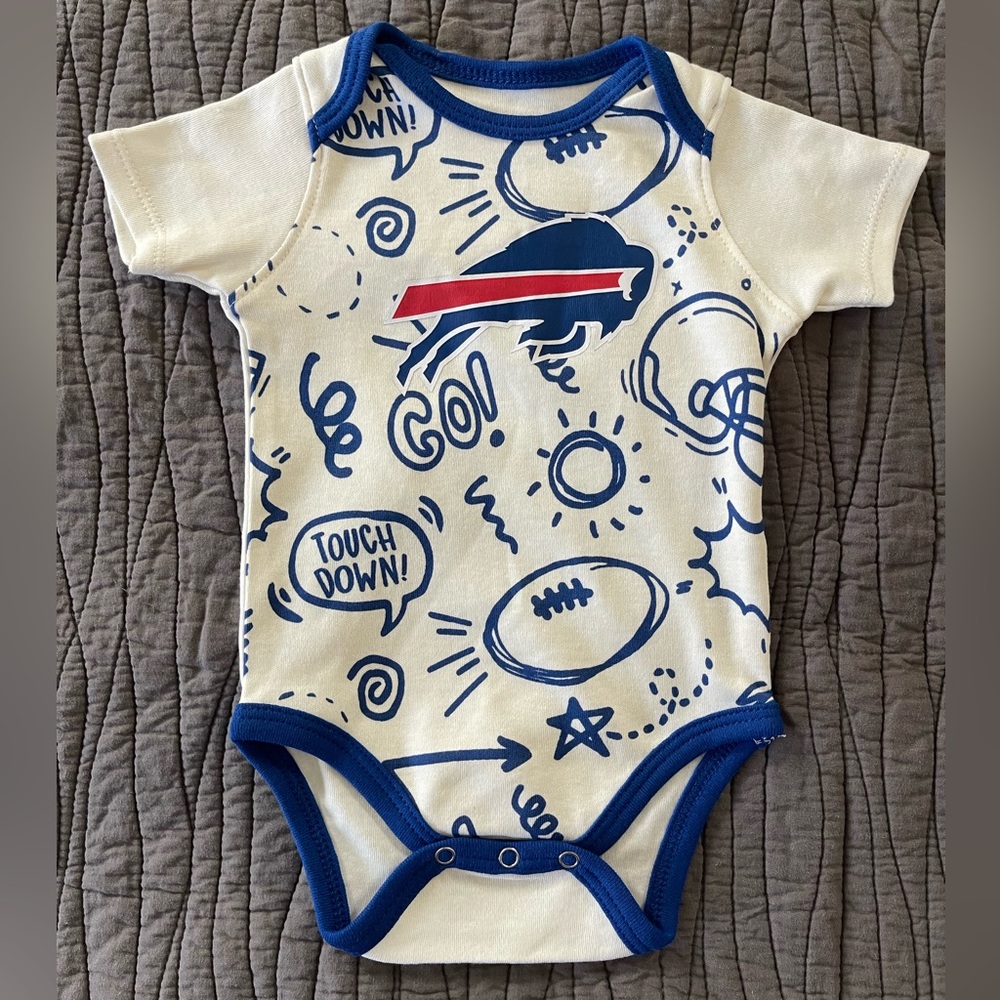 NFL Buffalo Bills Infant 0-3 Month Onesie Bodysuit 100% Cotton Baby Football